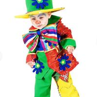 Abito vestito carnevale pagliaccio clown