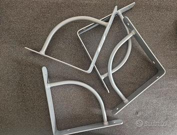 Set di 4 basi per mensole in alluminio nuove