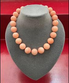 Collana in pietra aragonite rosa