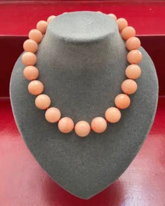 Collana in pietra aragonite rosa