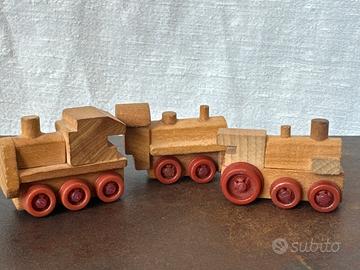 Trenini legno vintage sorpresa 1996 Kinder