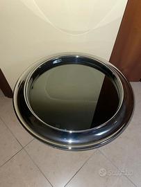 SPECCHIO ROTONDO IN PLASTICA CROMATA ANNI '70