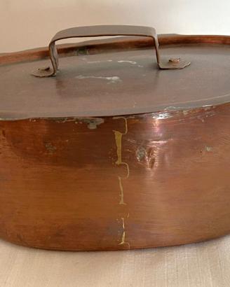 Casseruola in rame vintage primi 900'
