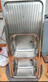 Lavandino doppia vasca in Inox