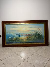 Quadro Paesaggio Marino al Tramonto - olio su tela