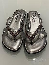 Sandali infradito gioiello Emiliana argento - n.34