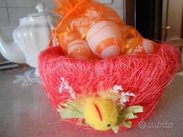 Cestino nido e gallina