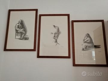 quadri disegni  a carboncino