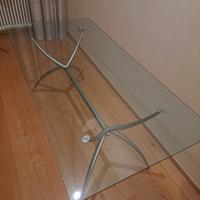 Tavolo Calligaris in vetro e metallo dim. 180x80