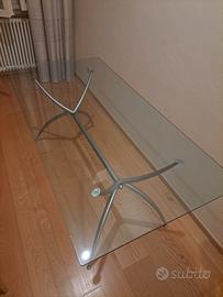 Tavolo Calligaris in vetro e metallo dim. 180x80