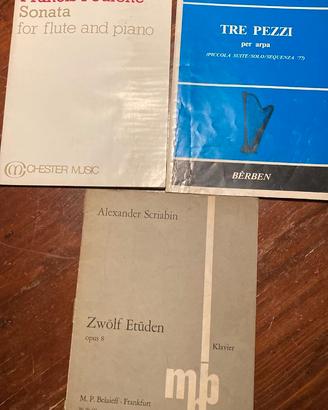 tre spartiti Alessandrini, Poulenc e Scriabin