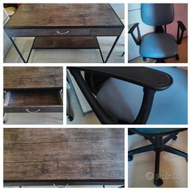 Set Scrivania moderna + Sedia da lavoro Ergonomica