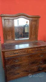 cassettiera con specchio a 4 cassetti