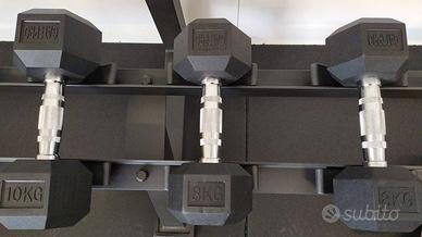 kit 8 coppie manubri 180kg+rastrelliera promo -40%