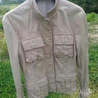 Giacca in pelle beige
