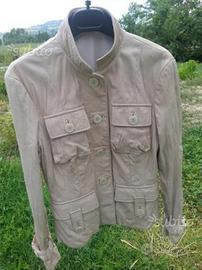 Giacca in pelle beige