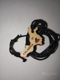 Collana in legno " I love Calabria "