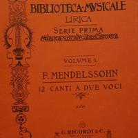 Spartito Musica- Mendelsshon - 12 Canti a due voci