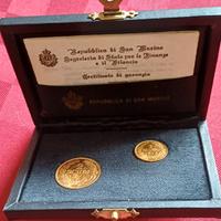 Cofanetto set 1 e 2 Scudi oro anno 1975