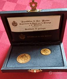 Cofanetto set 1 e 2 Scudi oro anno 1975