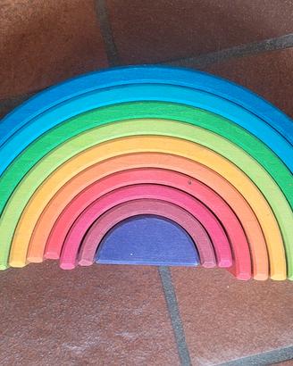 Arcobaleno in legno steineriano, fatto a mano