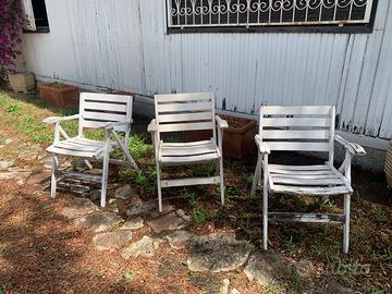 Sedie da giardino anni '70 Reguitti pieghevoli.