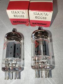 12AX7  ECC83 NATIONAL Valvole coppia NOS