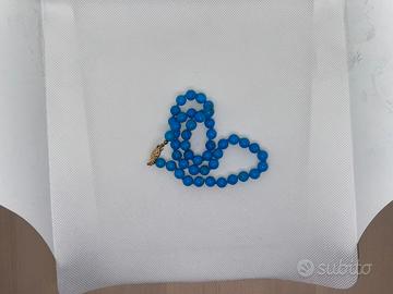 Collana di Perle Azzurro Cielo – Lunga, con Chiusu