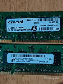 Crucial DDR2 SO-DIMM 2 per 1 guga