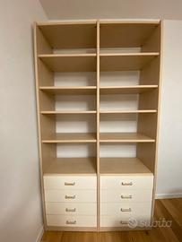 Libreria, scrivania angolo, cassettiera e comodino