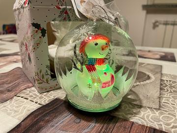 Palla vetro con luce  per albero di Natale