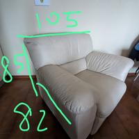 poltrona beige in pelle