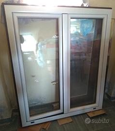 Finestra Doppio Battente Legno PVC Noce Bianco