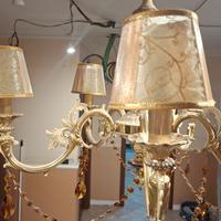 Lampadario pregiato in foglia ora