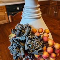 vaso da fiori in ceramica con decoro di fiori 