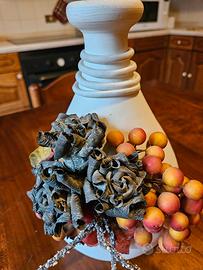 vaso da fiori in ceramica con decoro di fiori 