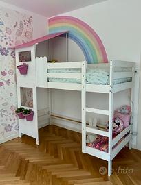 Letto a soppalco MYDAL bianco 90x200