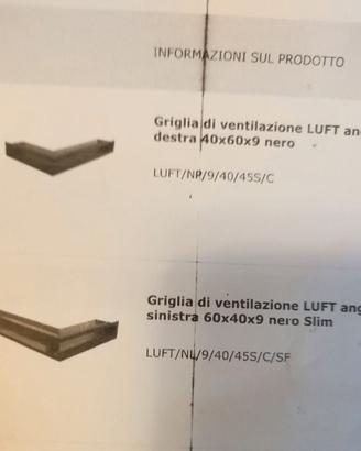 2 Griglie di ventilazione  LUFT marca KRATKI
