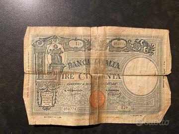 Banconota 50 lire grande 1943