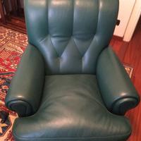 Poltrona in pelle verde