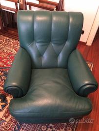 Poltrona in pelle verde
