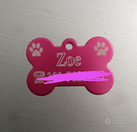 Medaglietta cane/gatto personalizzata in alluminio