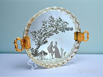 Vassoio Murano Vintage - Vetro Torchon e Oro