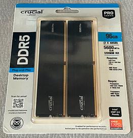 Crucial PRO DDR5 96GB 2x48GB Kit 5600 MT/s CL46