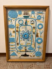 Quadro artigianale marinaro con nodi