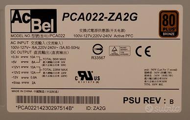 PSU AcBel -  PCA022-ZA2G - 228W - REV. B - 80 Plus