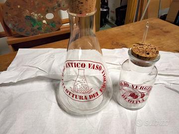 Antico vaso per la cottura dei fagioli + oliera