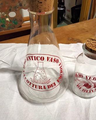 Antico vaso per la cottura dei fagioli + oliera