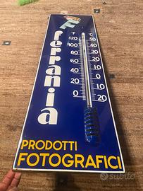 Termometro smltato Ferrania tabella insegna epoca