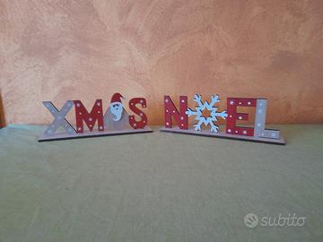 Scritte in legno natalizie ad incastro